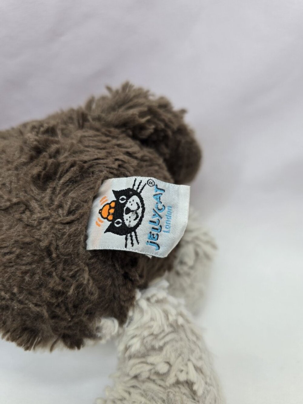 Jellycat London Bashful Fudge Puppy Brown & White Plush 12”- Matted Fur Used - Picture 10 of 16
